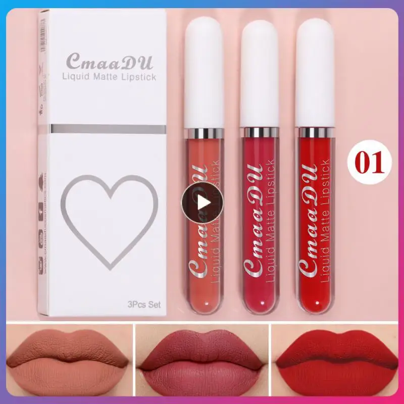 

Set Velvet Matte Lip Gloss Lasting Colored Lipgloss Waterproof Lip Glaze Moisturizing Liquid Lipstick Lips Makeup
