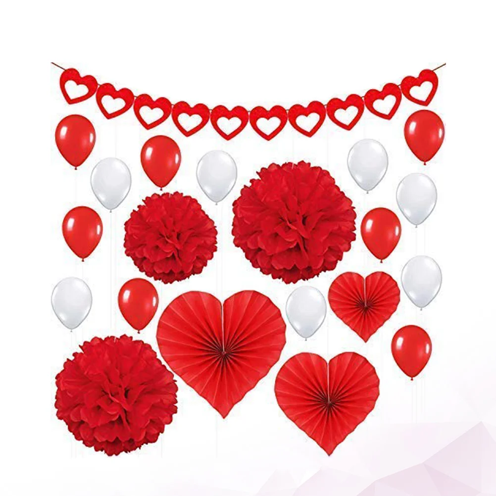 

27pcs Valentines Party Decor Elegant Romantic Stylish Love Folding Fan for Banquet Festival