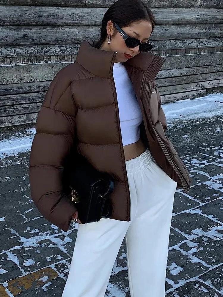 

KBAT Winter Thick Cotton Padded Coats Women Zippers Lace-up Female Parkas Stand Collar Female Jackets