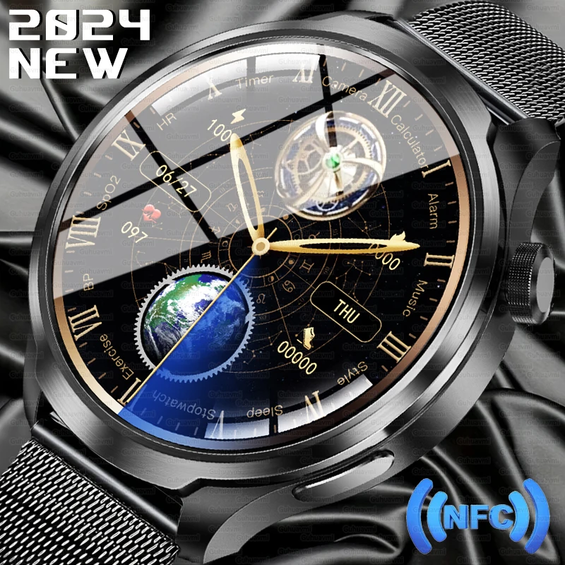 Смарт-часы мужские с GPS AMOLED HD экраном Bluetooth