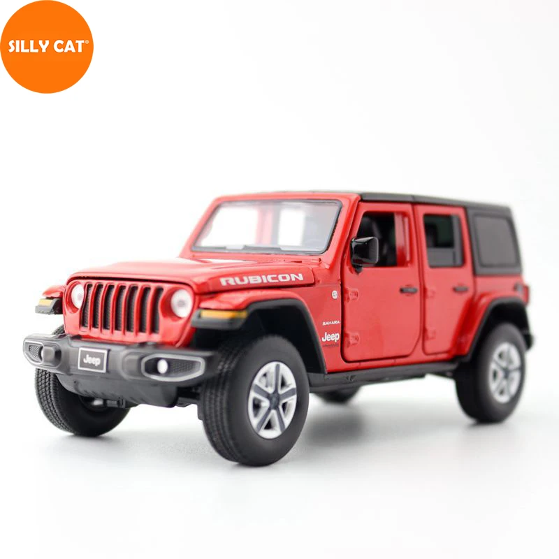 

Искусственная модель автомобиля из сплава под давлением «глупый Кот» 1:32 для джип RUBICON SAHARA, модель автомобиля, коллекция моделей металлическ...