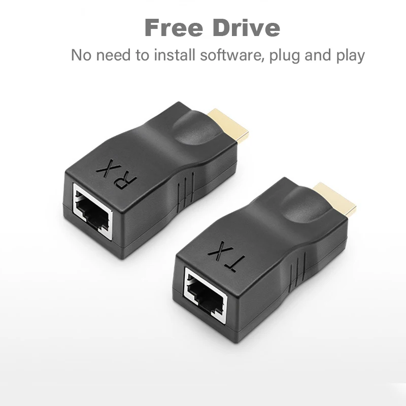 1 пара RJ45 4K HDMI-совместимый удлинитель до 30 м по сети CAT6/5E Ethernet LAN TX RX адаптер для HDTV