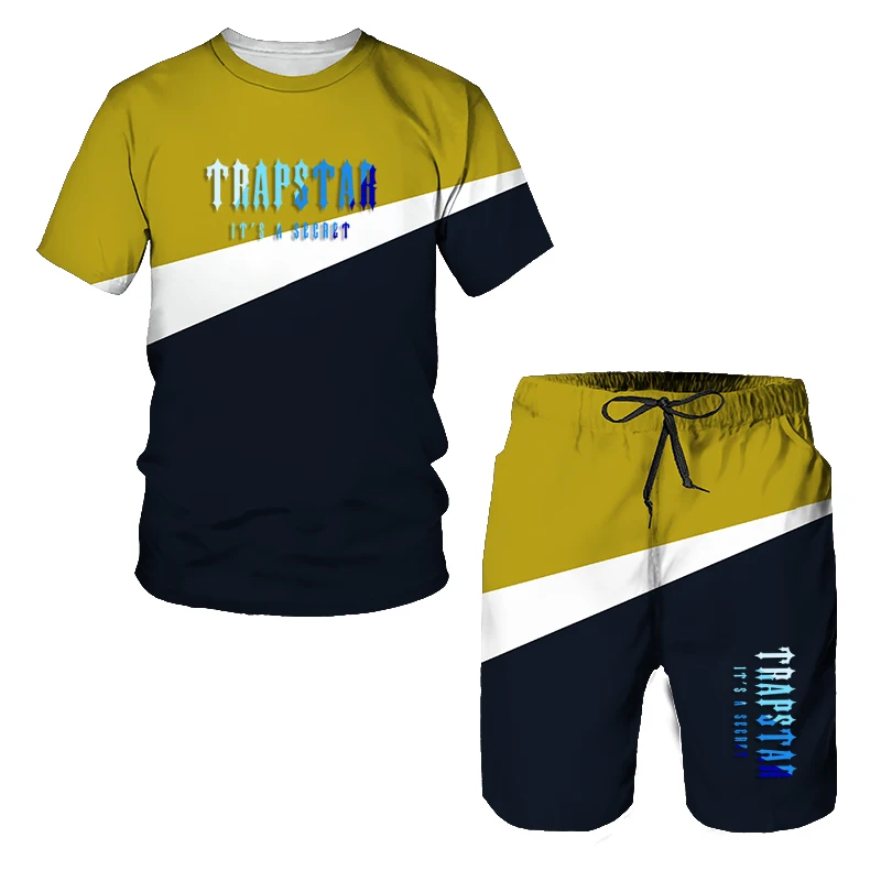 Summer Men's T-shirt Men's Casual Set Co Branded Men's T-shirt Short Sleeve+Shorts Oversized 3D Printing Two-Piece Set