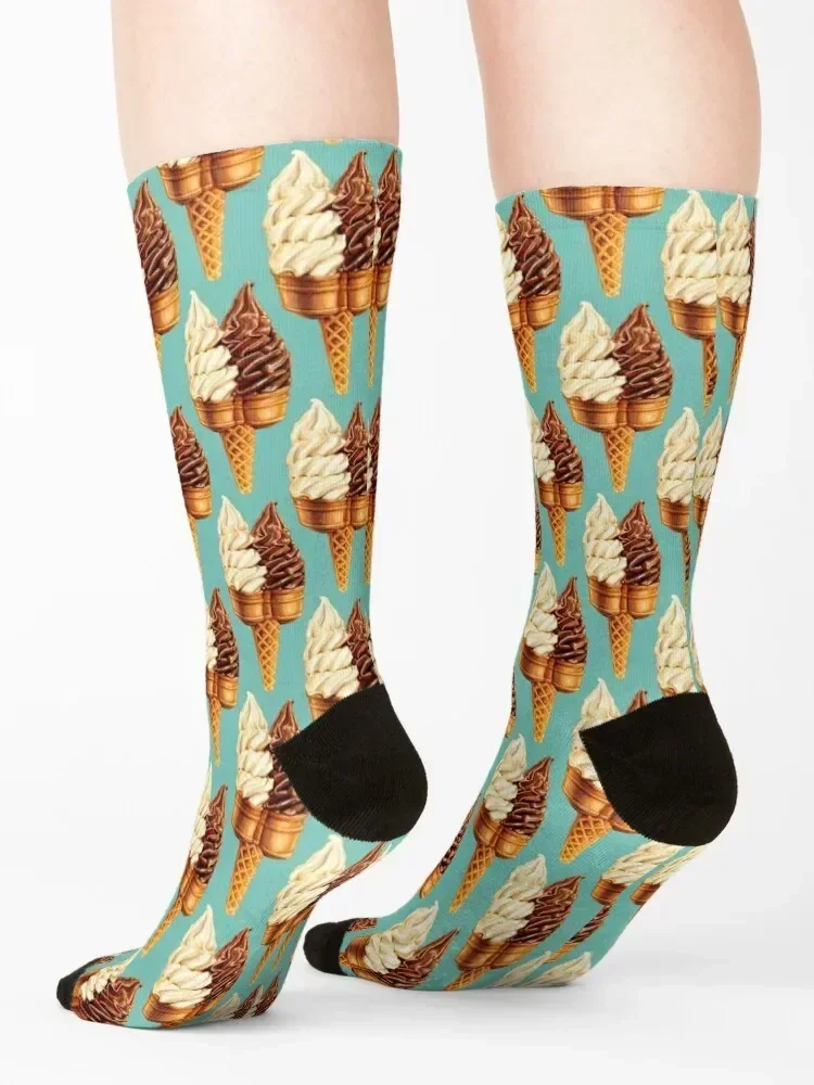 Двойной конусный узор - бирюзовые носки милые теннисные чулки с героями