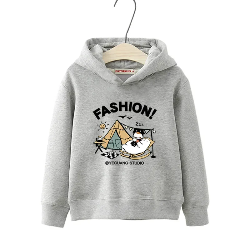 

polar bear Hoodie Kids Children Teddy bear Girl boy Leisure Street childre cartoon spring and autumn Sweatshirt Long sleeved