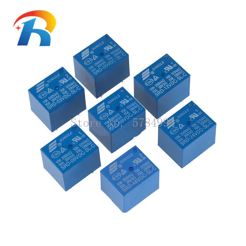 

20 шт., релейная лампа заднего света, Φ 3 В, 5 В, 9 В, 12 В, 24 В, 48 В, 10 А, 250 В переменного тока, 5PIN, T73