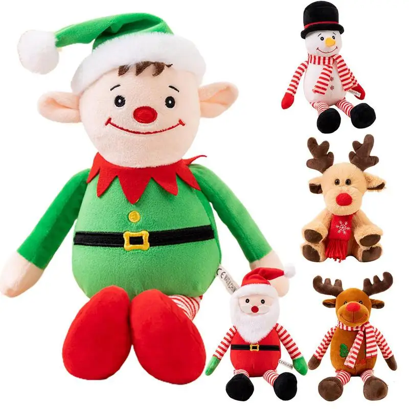 

Санта-Клаус, плюшевая игрушка, лось, снеговик, мягкие игрушки-животные, 9,8 дюймов, набивные рождественские украшения, сидящие праздничные фигурки, Рождественский подарок