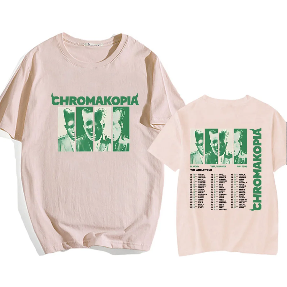 World Tour 2025 Chromakopia Album T-shirt Rapper Tyler The Creator Graphic Tshirts Short Sleeve Cotton O-neck Tee-shirt Mens Tee