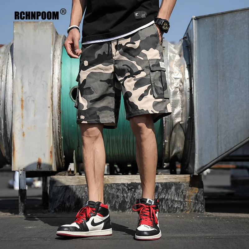 

Summer Cargo Men Shorts New Casual Fashion Joggers Baggy Camouflage Brand Men Sweatshorts Multi-Pocket Loose Pants Men Clothing