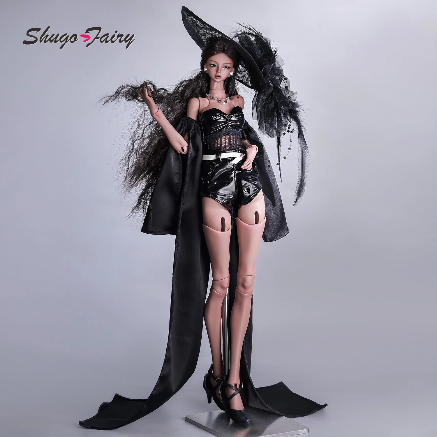 Фото Кукла BJD ShugaFairy 1/4 Keisha A, полный комплект из полимерной смолы, в стиле Banksy Dark Witch Supermodel, с большой шляпой, ручная работа, шарнирная кукла, игрушка, подарок №5