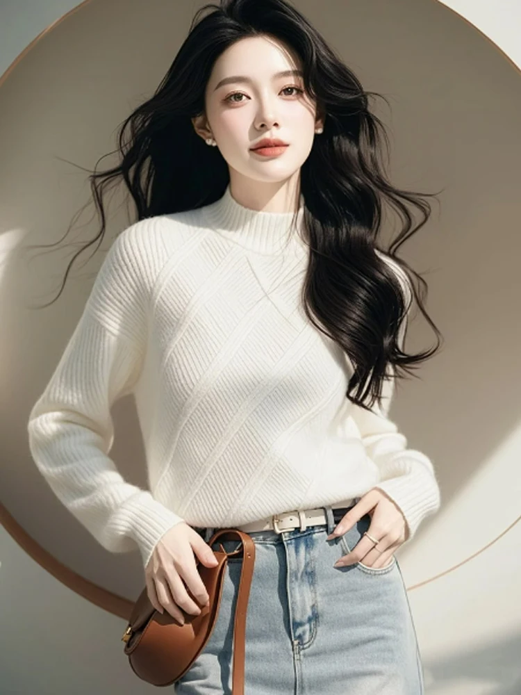 Атмосфера больших размеров белый воротник до половины высоты мягкий клейкий