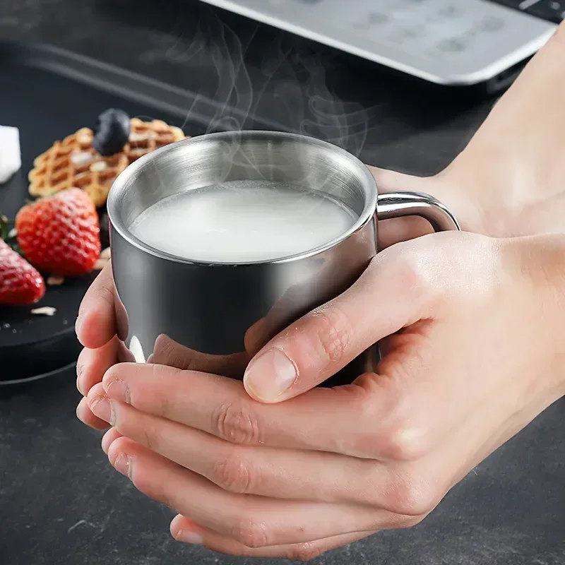 

Water Milk for Cups Anti-scald Stainless Tea Handle Drinkware Office Mug Travel Tools Steel Coffee With Thermal 420ml Cup Beer
