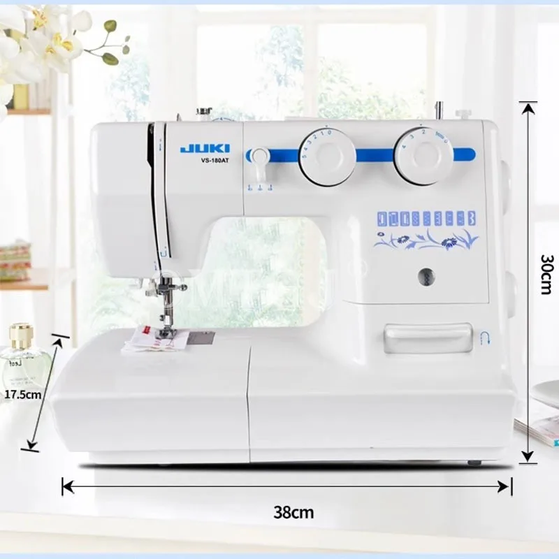 Сверхмощная швейная машина 220 В 60 Вт 8 встроенных стежков двойная игла в