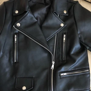 Ailegogo New Women Spring Autumn Black Faux Leather Jackets Zipper Basic Coat Turn-down Collar Motor in Pakistan