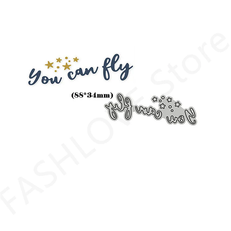 

Text Metal Cutting Dies DIY Dies No Stamps Scrapbooking Handbook Cards Decorative Album Craft Dies Little Star Elements