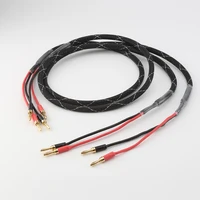 audiocrast hifi 6n pure copper speaker cables banana plug 2 to 2 connector audio amplifier cd dvd player speaker cable