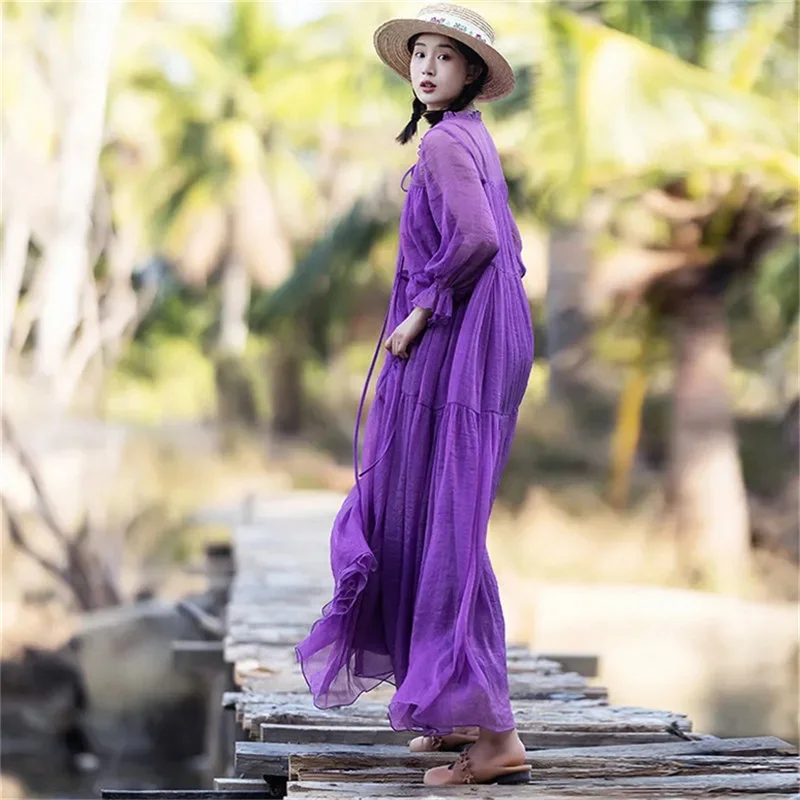 Женское шифоновое платье-шаль богемное длинное платье с широкой юбкой