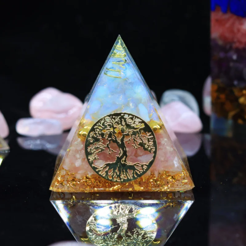 

Orgonite Pyramid Crystals Natural Stone Orgone Energy Generator Healing Reiki Chakra Meditation Ornaments Crafts Office Decor