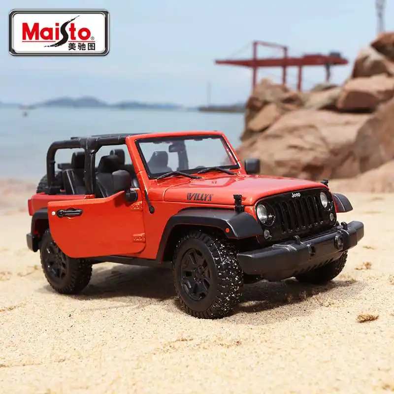 

Модель автомобиля Maisto 1:18 2014 Jeep Wrangler из сплава, литая металлическая игрушка, модель внедорожника, Коллекционная модель автомобиля, подарок для детей