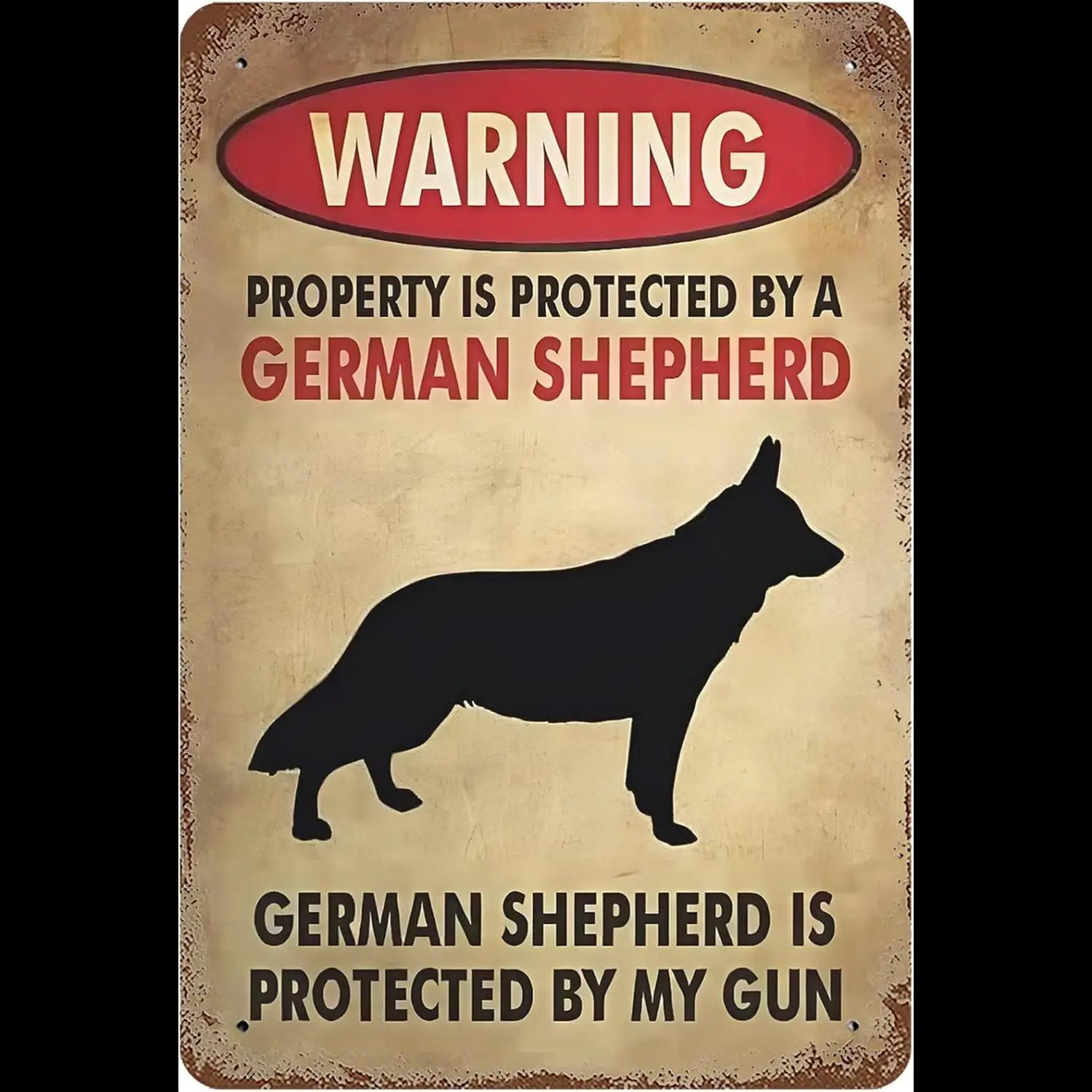 Винтажная Металлическая Жестяная Вывеска Суминях X-дюймовая Немецкая Овчарка