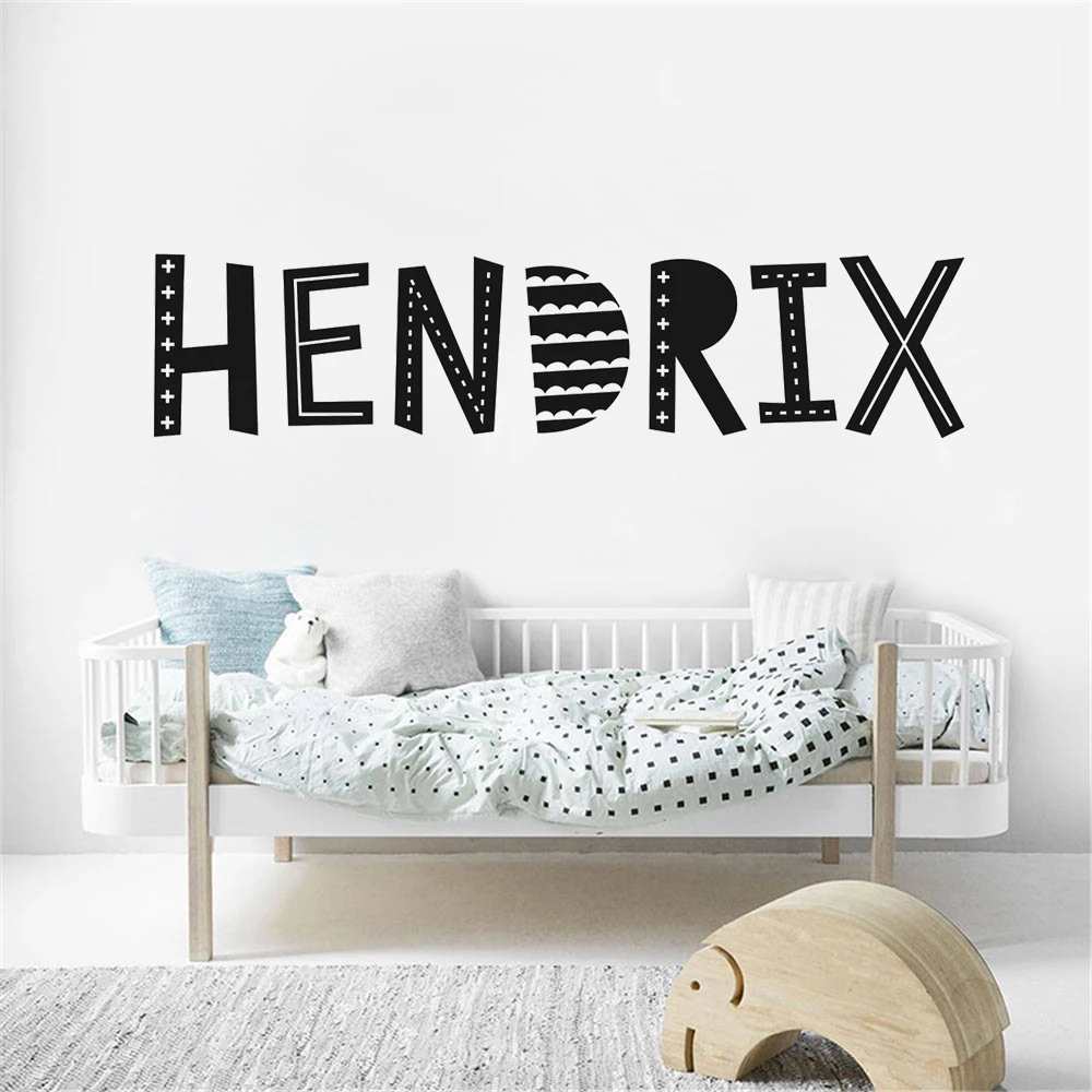 

Personalized Custom Name Wall Decals Vinyl Babys Room Decor Stickers For Kids Girls Bedroom Decoration Murals Wallpaper HJ1433