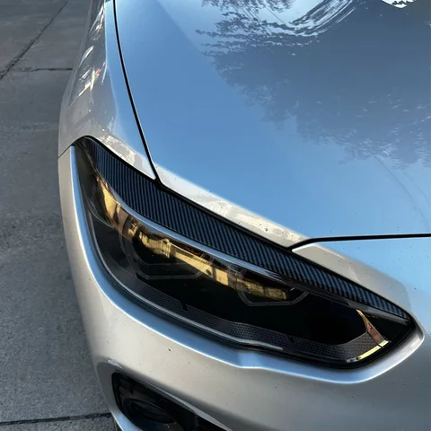 Для BMW F20 F21 Facelift 116i 118i 120i 2015-2019 Злые фары Брови Веки Передняя лампа Свет Брови Автомобильные наклейки Тюнинг