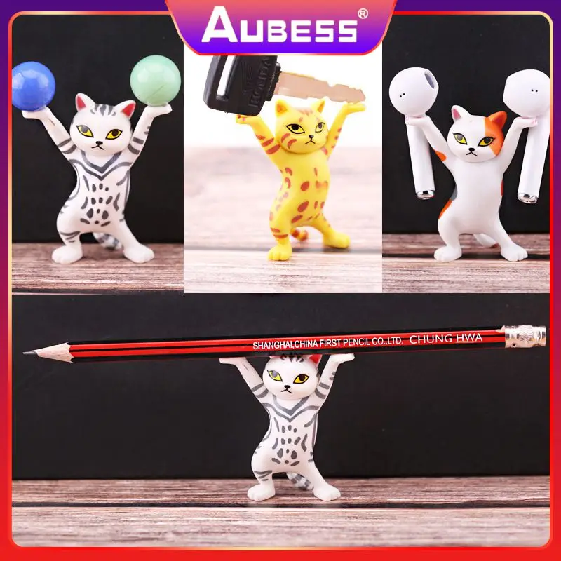 

Multifunctional Cat Stand Holder Funny Creative Ornaments For Study Room Computer Desk Coffin Cat Decoration Carming Cat Storage