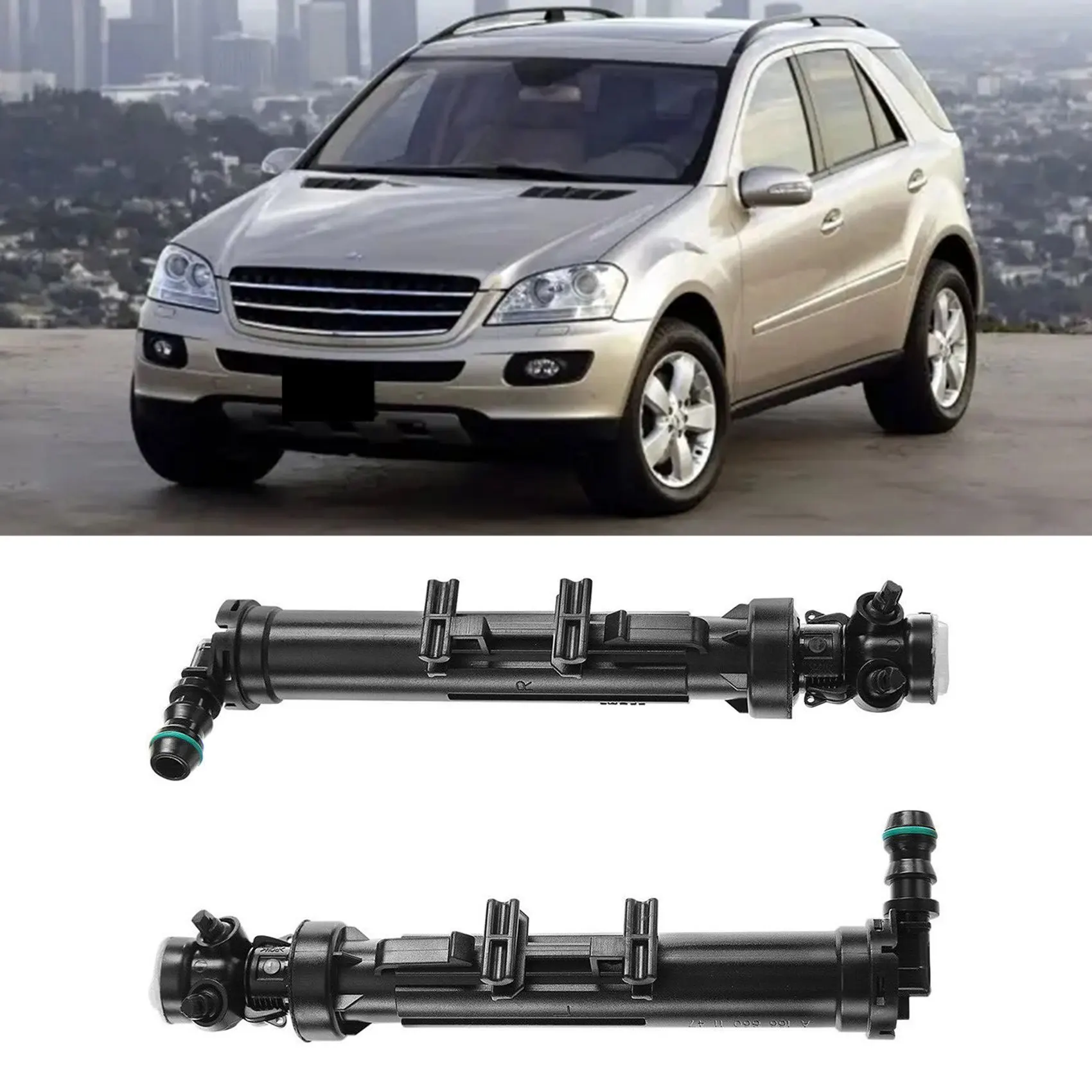 

2Pcs Left+Right Headlight Washer Nozzle for -Benz W166 ML350 ML550 ML63 AMG 1668601247,1668601147