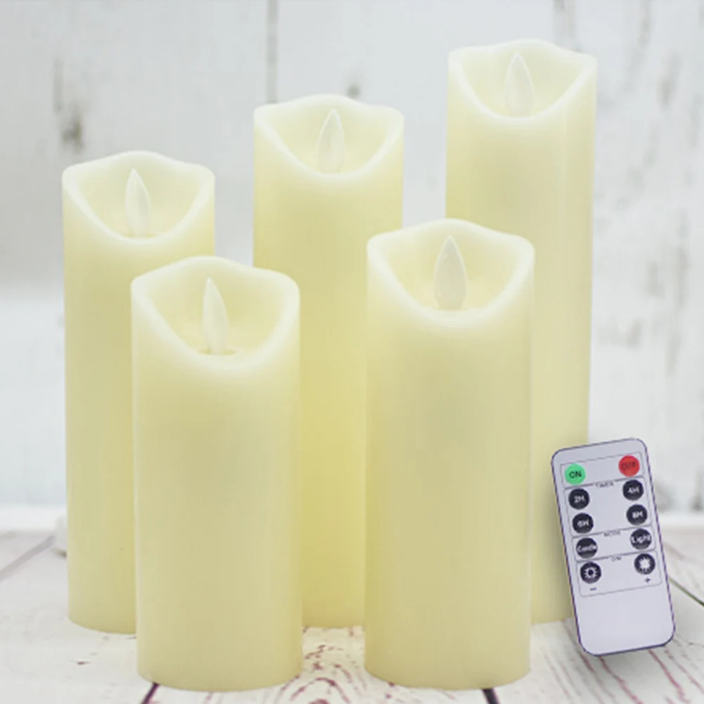 

5pcs Party Battery Operated Electronic Wedding Led Candle Flameless Home Decor Simulation
