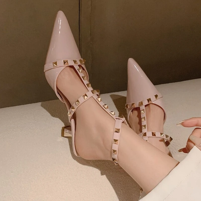 

Летние женские сандалии на высоком каблуке 2023, модная брендовая дизайнерская красная повседневная обувь большого размера