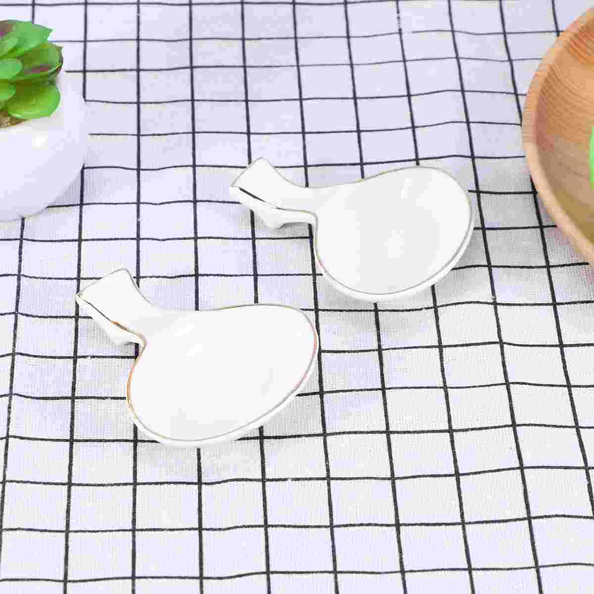 

Holder Chopsticks Ceramic Porcelain Sauce Spoon Rest Chopstick Chinese Fork Multifunctional Plate Rack