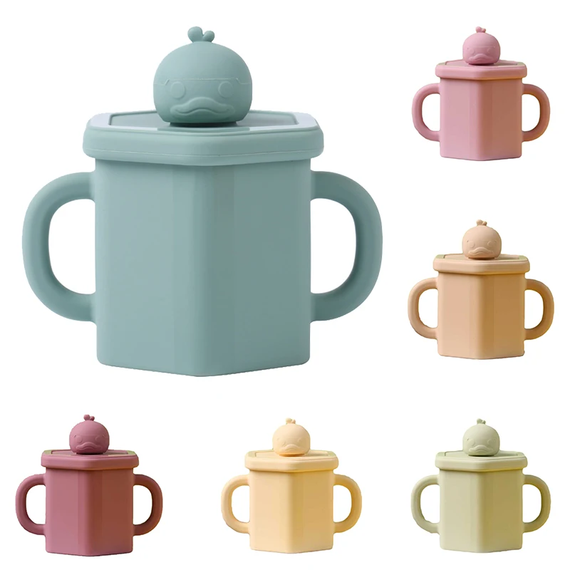 

300ml Baby Silicone Feeding Cups Portable Learning Drink Sippy Cups For Toddlers Storage Snack Container BPA FREE Food Grade