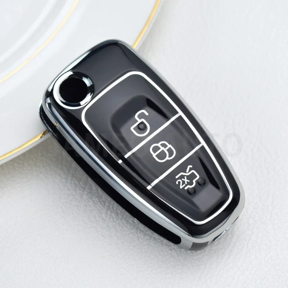 

3-кнопочный автомобильный пульт дистанционного управления из ТПУ, полный чехол для ключей для Ford Transit Connect Custom Focus C-Max Procter Shell