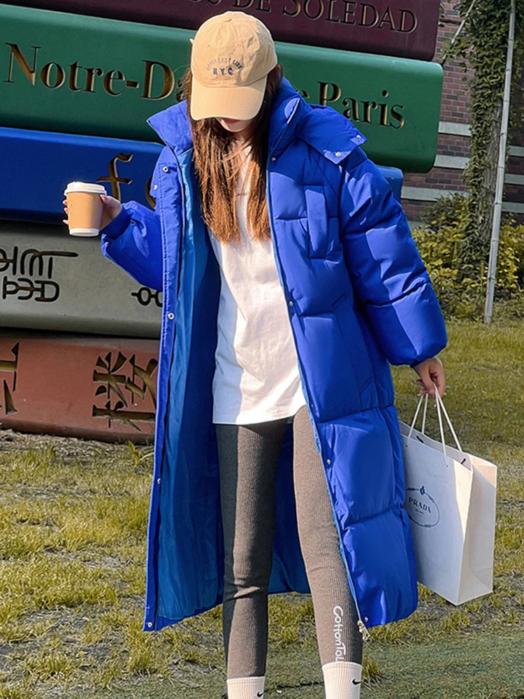 -30 Degrees Winter Jacket Women X-long Parkas Casual Hooded Thick Warm Windproof Parkas Coat Fashion Female Outwear Long Parkas