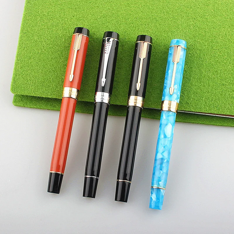 

Jinhao 100 перьевая ручка из смолы, перо F, перо 0,5 мм с преобразователем, чернильная ручка, красивая ручка для письма