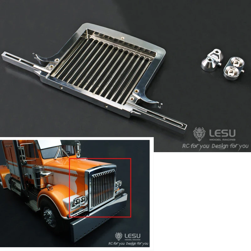 

LESU Metal Front Net Bumper Rear Bumper for Tamiyay RC Tractor Truck 1/14 DIY Car Model Upgraded Parts Toys for Adults TH02305