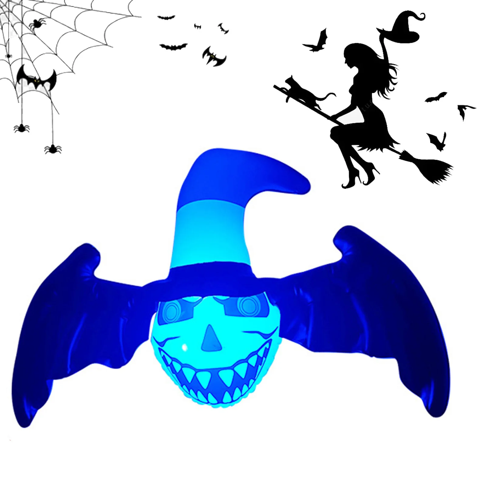 Halloween Inflatable Bat Halloween Bat Inflatables Party Hanging Decoration PVC Inflatable Light With Remote Halloween Ghost Bat