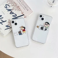 bandai funny creative crayon shinchan clear silicon phone case for iphone 7 8plus xr xs xsmax 11 12 13 pro max case