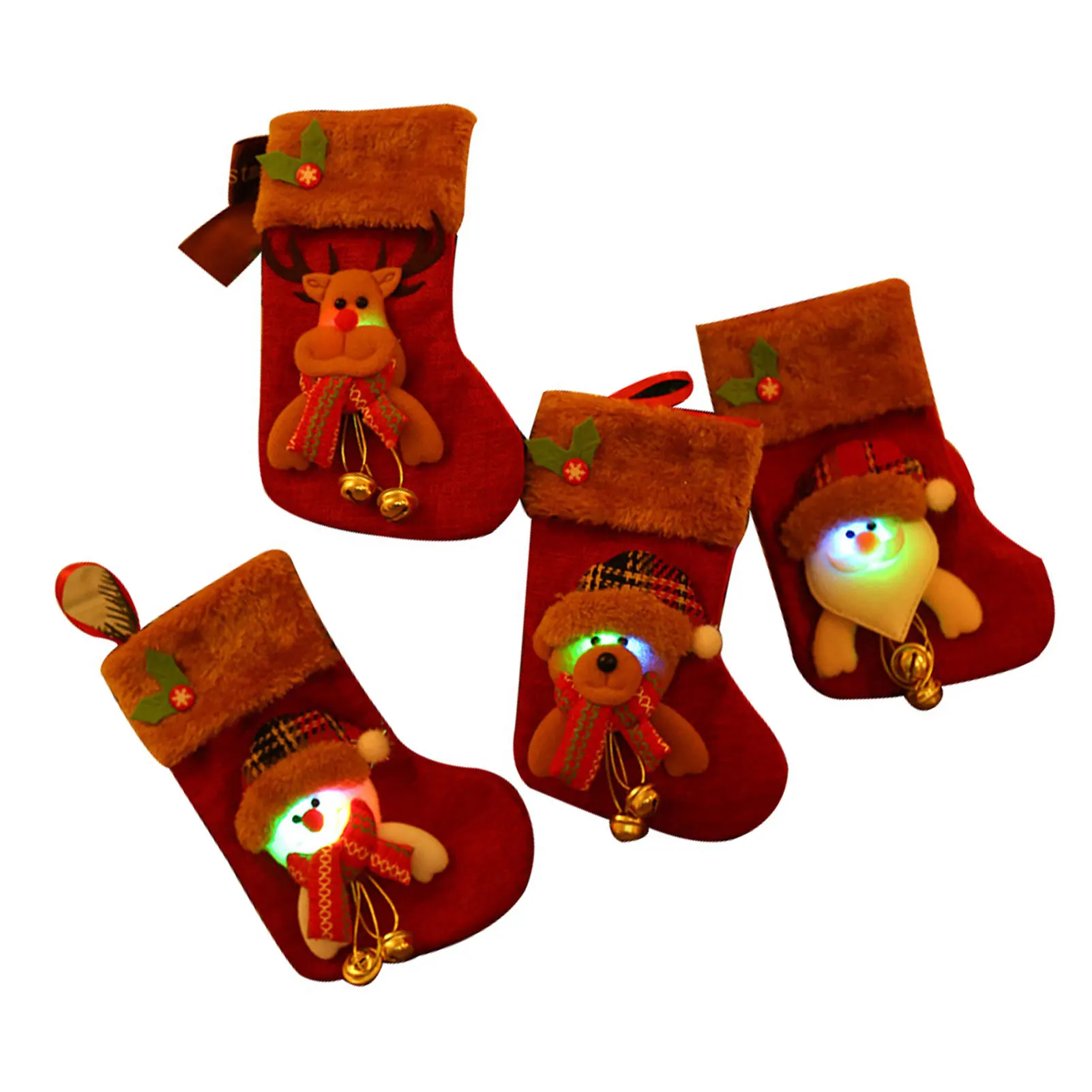 

Christmas Stocking with Lights Large Soft Christmas Stockings for Candies Chocolate Toys