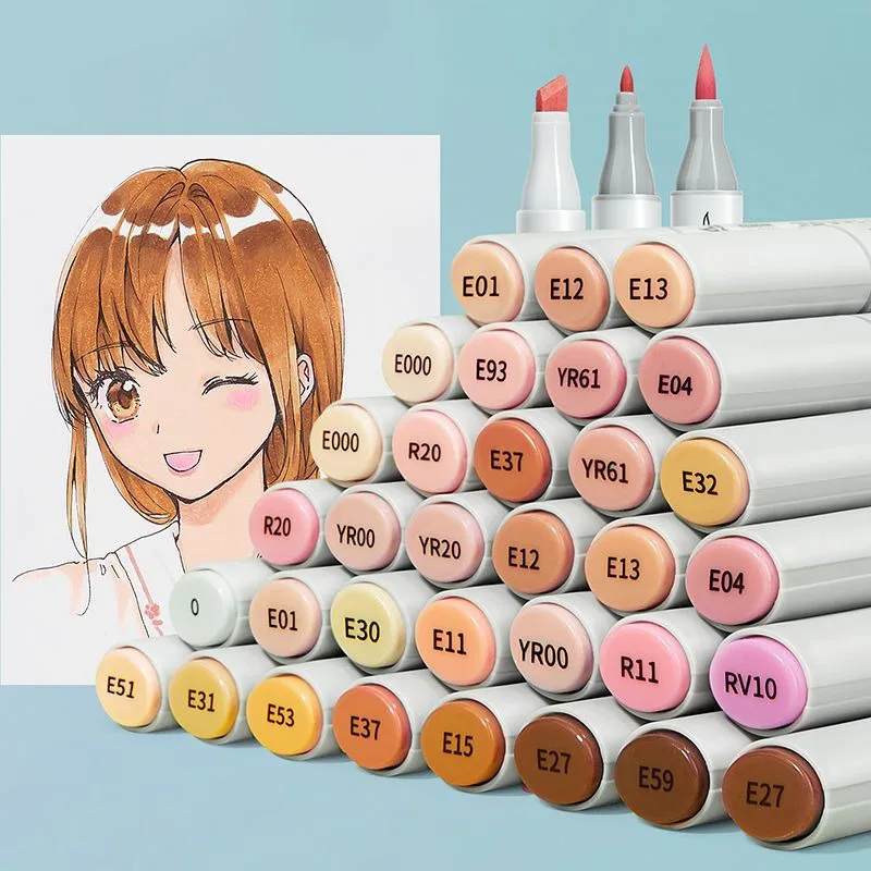 Pen Artist Dual Headed Alcohol Based Ink Manga Brush Pen For