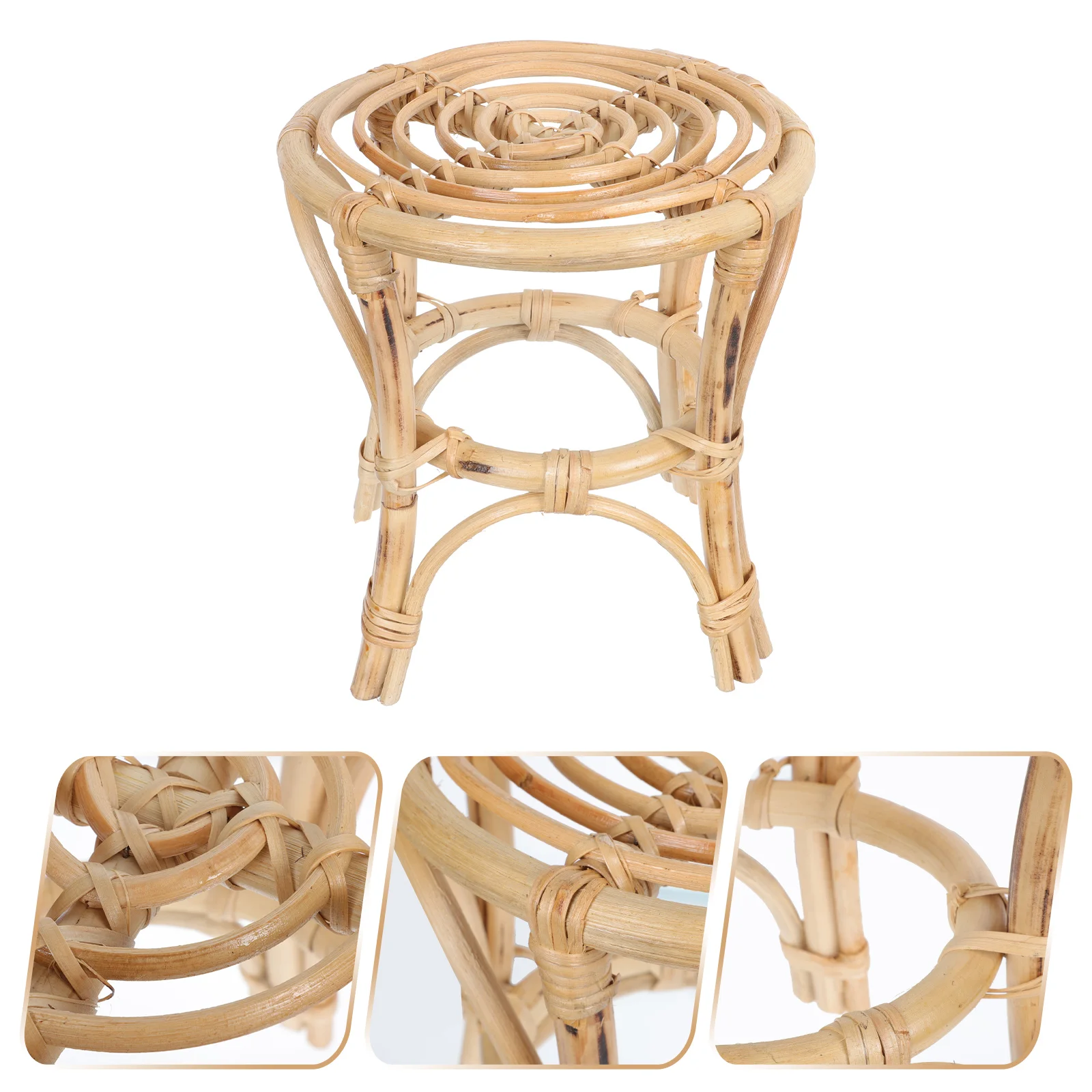 

1 шт. подставка для горшка для растений, держатель для чайника из искусственного ротанга, подставка для вазы с тканевым орнаментом в горшке