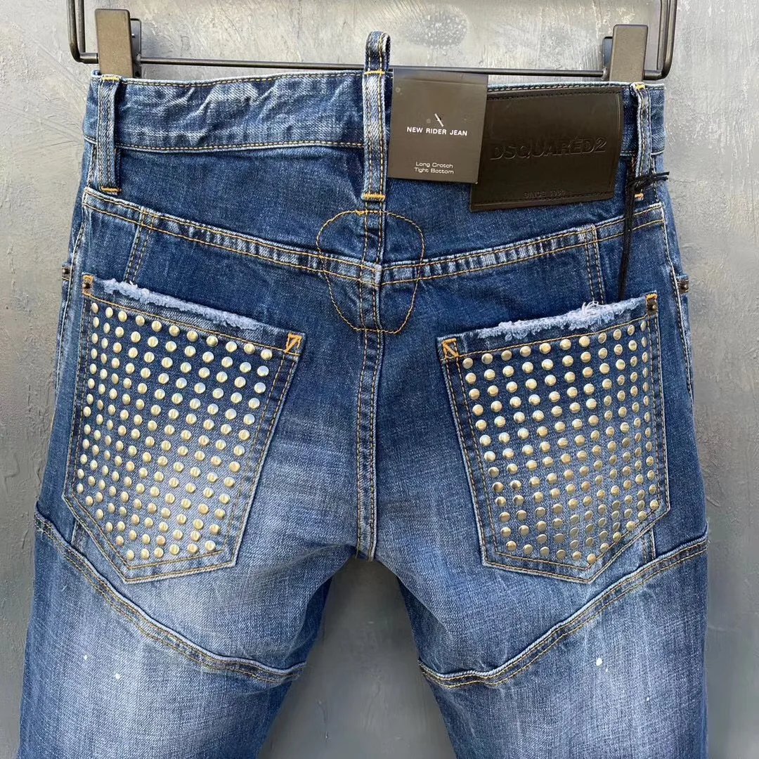 Jeans Pants Design Cool Top Jeans Men Slim Jeans Denim Trousers Blue Hole Pants Jeans For Men T151