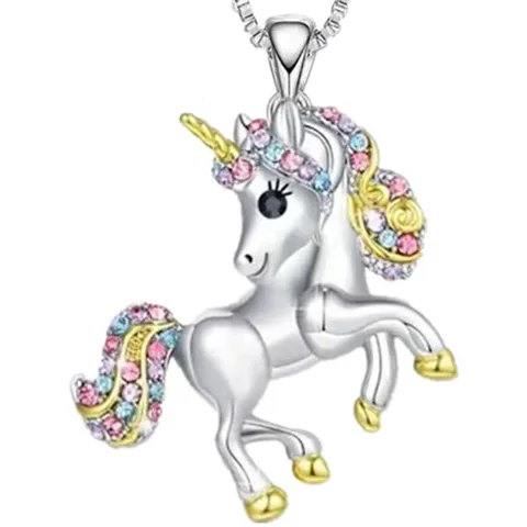 Цинковый сплав ожерелье единорог для женщин