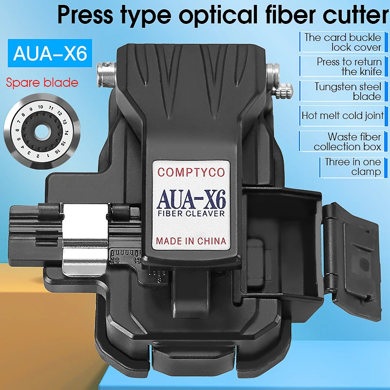 

COMPTYCO Fiber Cleaver FTTH High-precision AUA-X6 for cold joint/hot melt optical Fiber Cleaver machine Three-in-one clamp slot