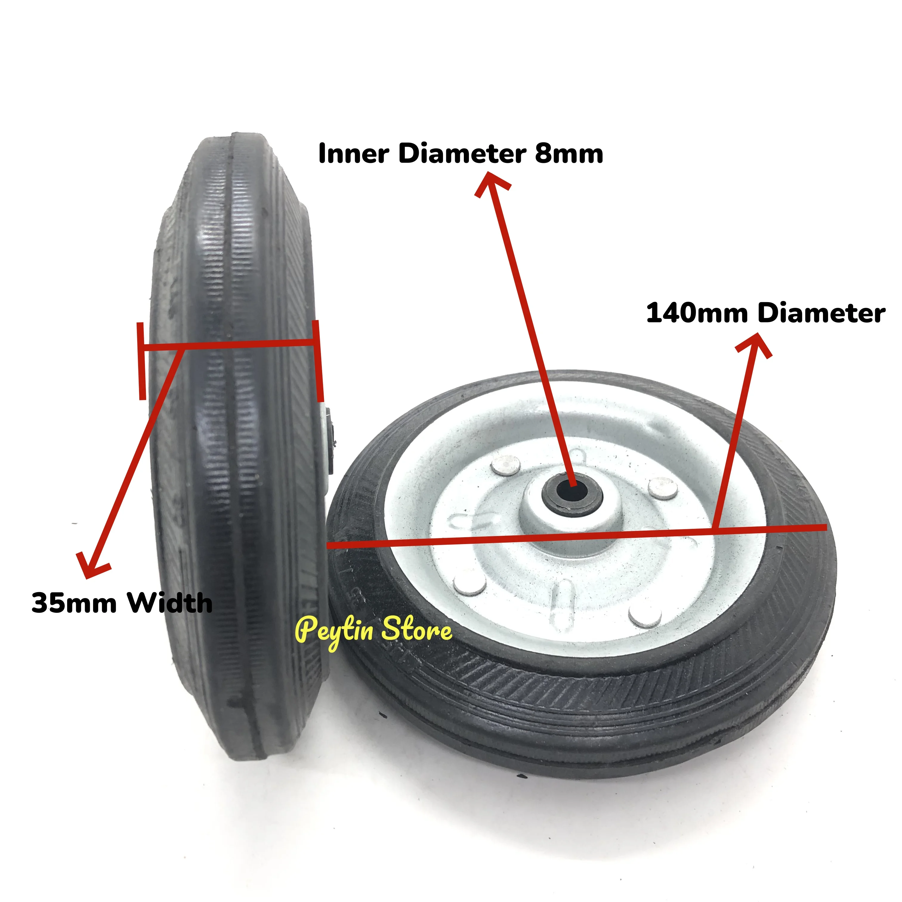 2) Диаметр 140 мм x диаметр отверстия 8 Корзина для покупок Маленький прицеп