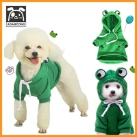 funny frog dog hoodie dog basic sweater coat cute frog shape warm jacket pet cold weather clothes outfit outerwear for cats