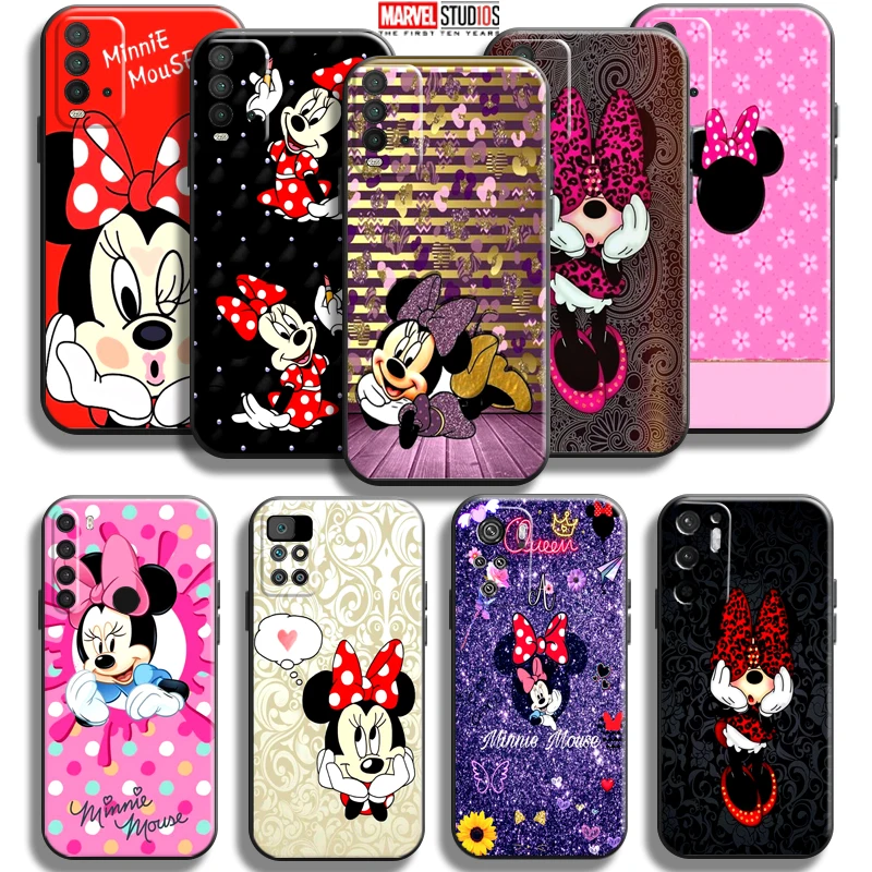 

Cartoon Minnie Mouse For Xiaomi Redmi Note 10 5G 10S 10T 9 9S 9T 8 8T Pro Redmi 10 9 9AT 9T 9C 8 8A Phone Case Soft Black