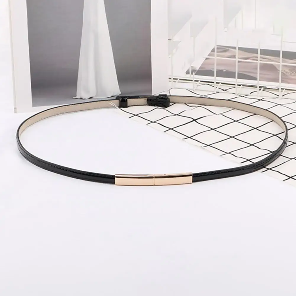 Прочный женский ремень стильный из искусственной кожи с регулируемым тонким