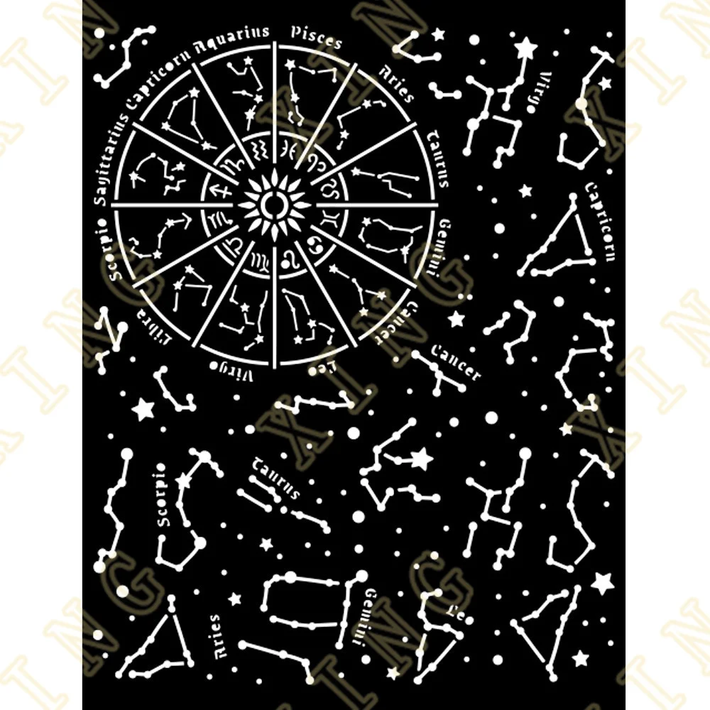 

2022 New Cosmos Infinity Constellation Diy Drawing Template Painting Scrapbooking Paper Card Embossing Album Decorative Craft