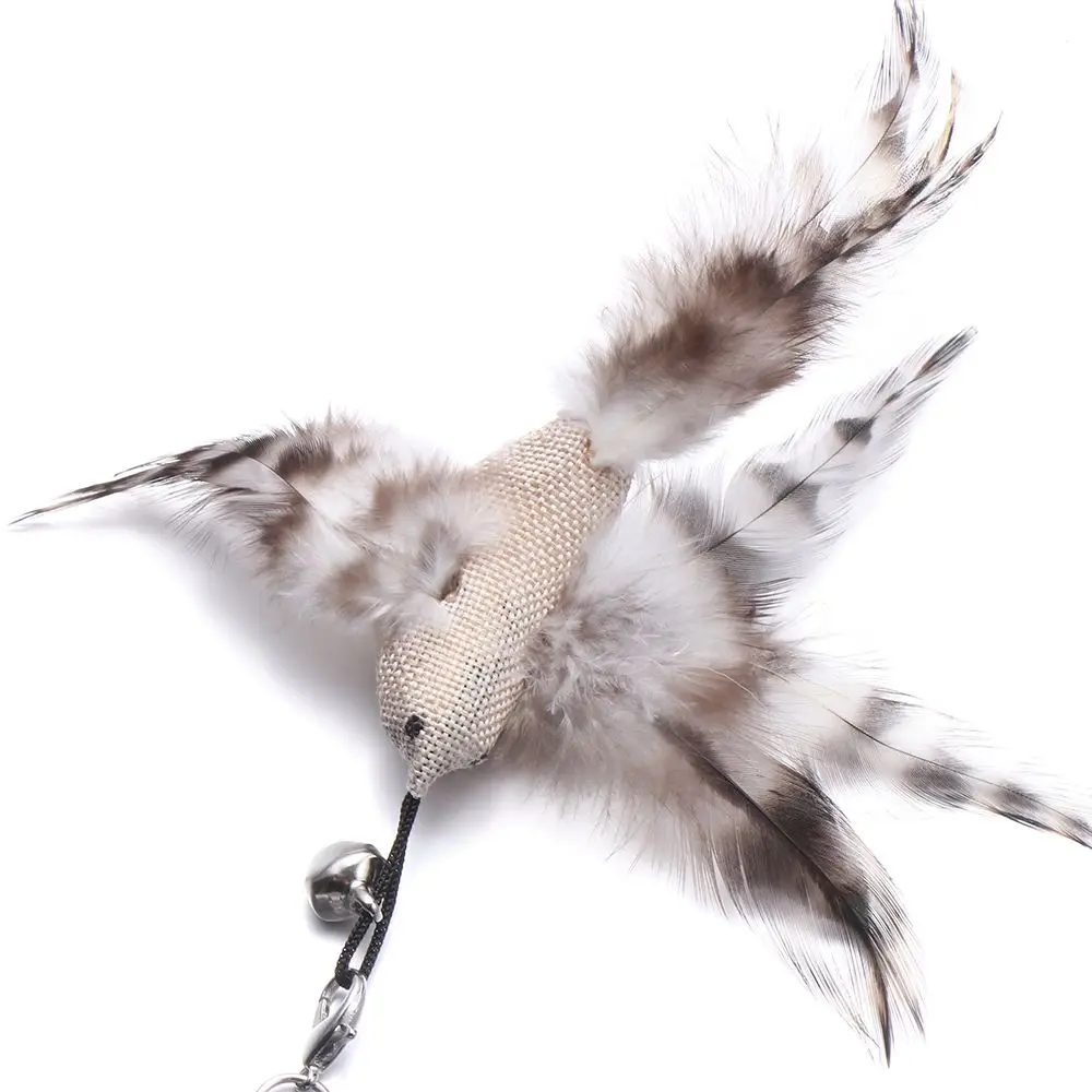 Игрушки для кошек имитация птицы искусственное смешное пушистое перо птица с